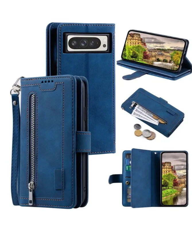 Housse Google Pixel 10 Pro XL Portefeuille à Poche Zippée