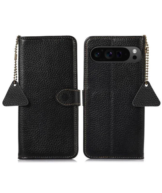 Housse Google Pixel 10 Pro XL en Cuir Véritable Anti-RFID
