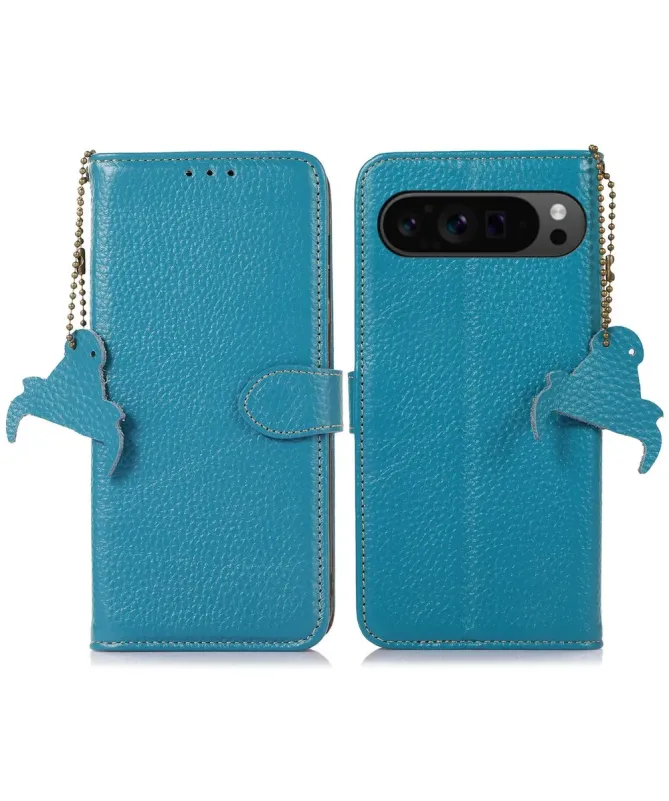 Housse Google Pixel 10 Pro XL en Cuir Véritable Anti-RFID