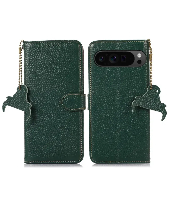 Housse Google Pixel 10 Pro XL en Cuir Véritable Anti-RFID