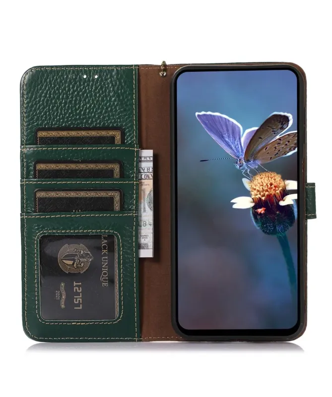 Housse Google Pixel 10 Pro XL en Cuir Véritable Anti-RFID