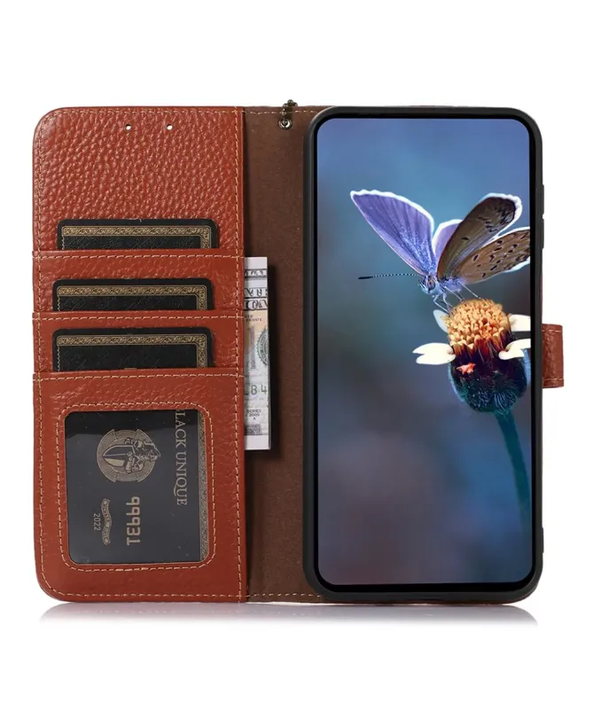 Housse Google Pixel 10 Pro XL en Cuir Véritable Anti-RFID