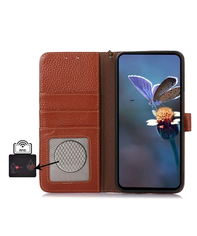 Housse Google Pixel 10 Pro XL en Cuir Véritable Anti-RFID