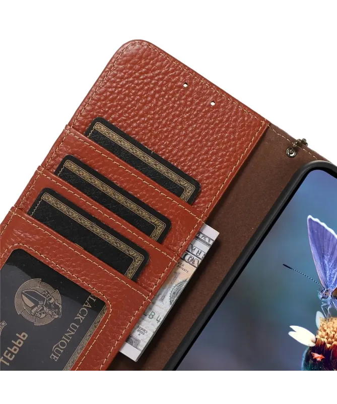 Housse Google Pixel 10 Pro XL en Cuir Véritable Anti-RFID