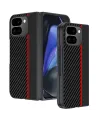 Coque Google Pixel 10 Pro Fold à Texture Carbone et Bande Contrastante