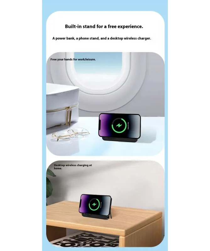 Batterie Externe MagSafe Qi2 10000mAh 35W avec Support