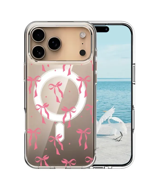 Coque iPhone 17 Pro Max à Nœuds Roses | COQUETTE