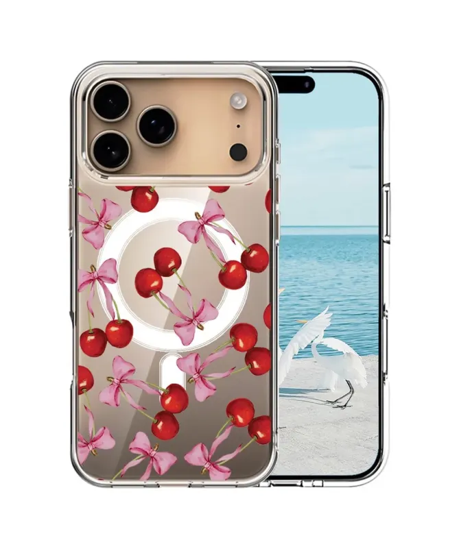 Coque iPhone 17 Pro Max à Cerises et Nœuds | CHERRY