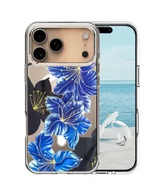 Coque iPhone 17 Pro Max Fleurs aux Contours Dorés | PRECIOUS