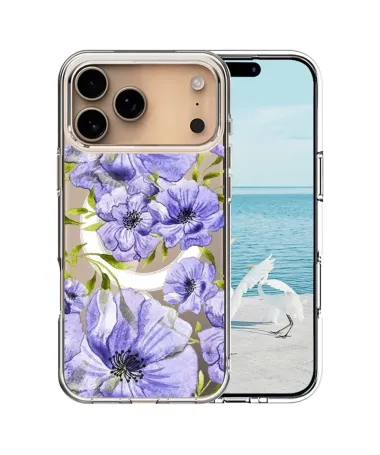 Coque iPhone 17 Pro Max Fleurs Violettes | FLORA