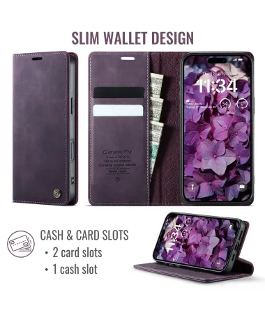 Housse iPhone 17 Pro Max Golias imitation cuir Violet - photo 30