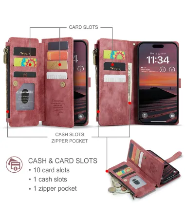 Housse iPhone 17 Pro Max porte cartes C30 Series Rouge - photo 27