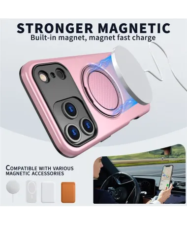 Coque iPhone 17 Pro Max Antichoc avec Anneau 360° | AXIS Or Rose - photo 12
