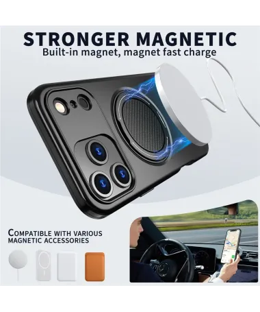 Coque iPhone 17 Pro Max Antichoc avec Anneau 360° | AXIS Noir - photo 17