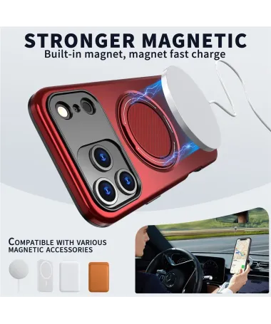 Coque iPhone 17 Pro Max Antichoc avec Anneau 360° | AXIS Rouge foncé - photo 22