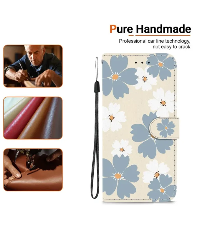 Housse Samsung Galaxy A17 5G Fleurs Bleues