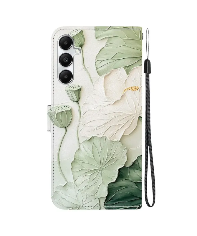 Housse Samsung Galaxy A17 5G portefeuille motif Lotus