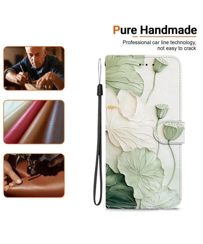 Housse Samsung Galaxy A17 5G portefeuille motif Lotus