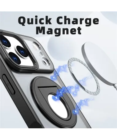 Coque iPhone 17 Pro Max avec Anneau Support 360° MagSafe