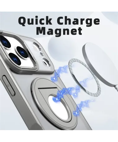 Coque iPhone 17 Pro Max avec Anneau Support 360° MagSafe Gris - photo 17