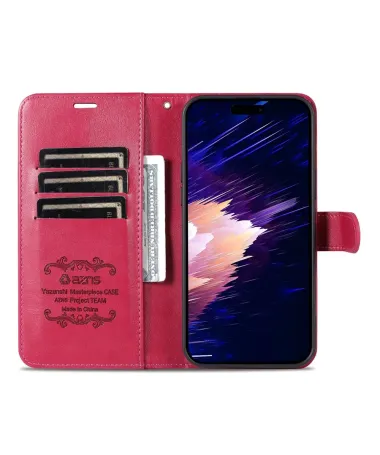 Housse iPhone 17 Pro Max AZNS Simili Cuir Magenta - photo 16