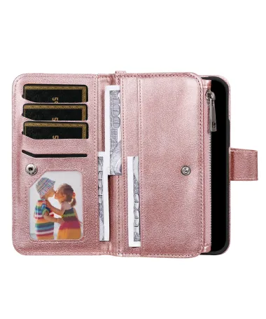 Housse iPhone 17 Pro Max 2-en-1 Détachable avec Zip Or Rose - photo 20