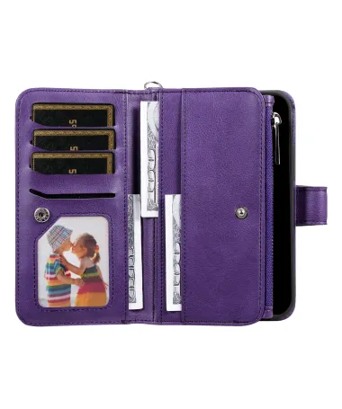 Housse iPhone 17 Pro Max 2-en-1 Détachable avec Zip Violet - photo 36