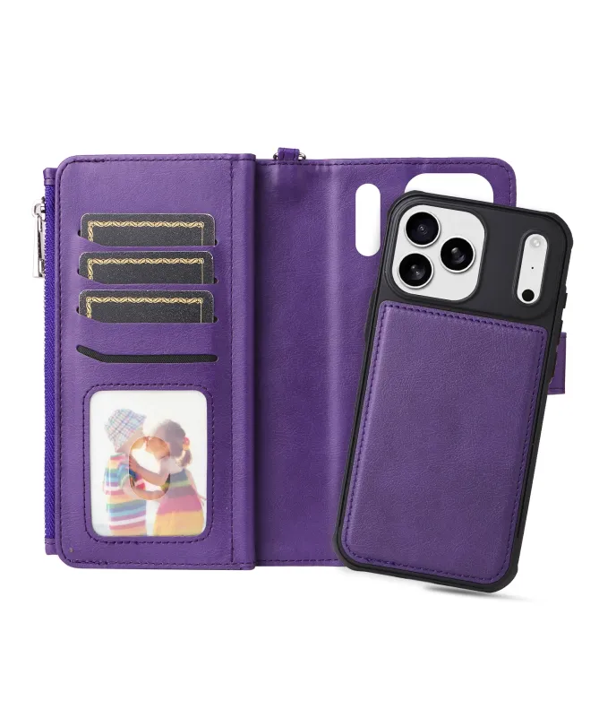 Housse iPhone 17 Pro Max 2-en-1 Détachable avec Zip