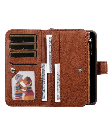 Housse iPhone 17 Pro Max 2-en-1 Détachable avec Zip Marron - photo 45