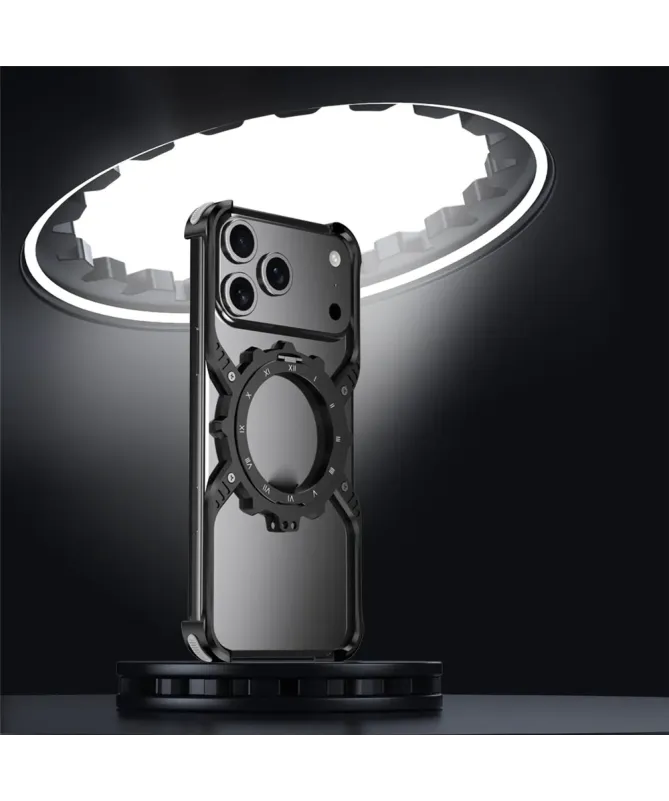 Coque iPhone 17 Pro Max Design Mécanique avec Support