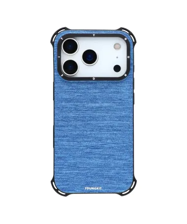 Coque iPhone 17 Pro Max en Toile avec Bumper Antichoc Bleu clair - photo 10
