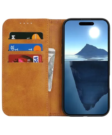 Étui Portefeuille iPhone 17 Pro Max Bicolore Marron Clair - photo 7