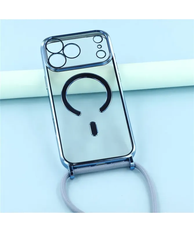 Coque Cordon MagSafe pour iPhone 17 Pro Max avec Contour Chromé