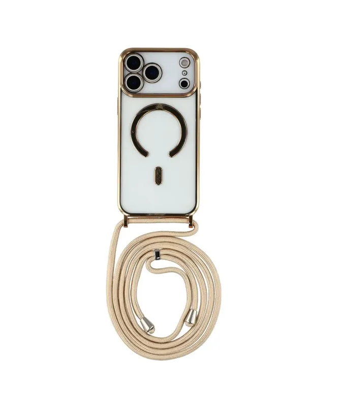 Coque Cordon MagSafe pour iPhone 17 Pro Max avec Contour Chromé
