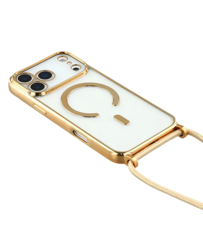 Coque Cordon MagSafe pour iPhone 17 Pro Max avec Contour Chromé