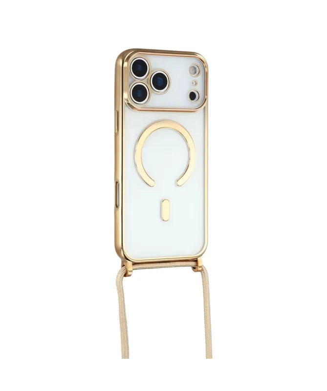 Coque Cordon MagSafe pour iPhone 17 Pro Max avec Contour Chromé