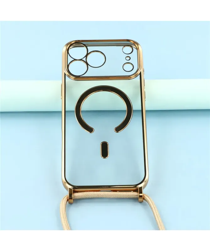 Coque Cordon MagSafe pour iPhone 17 Pro Max avec Contour Chromé