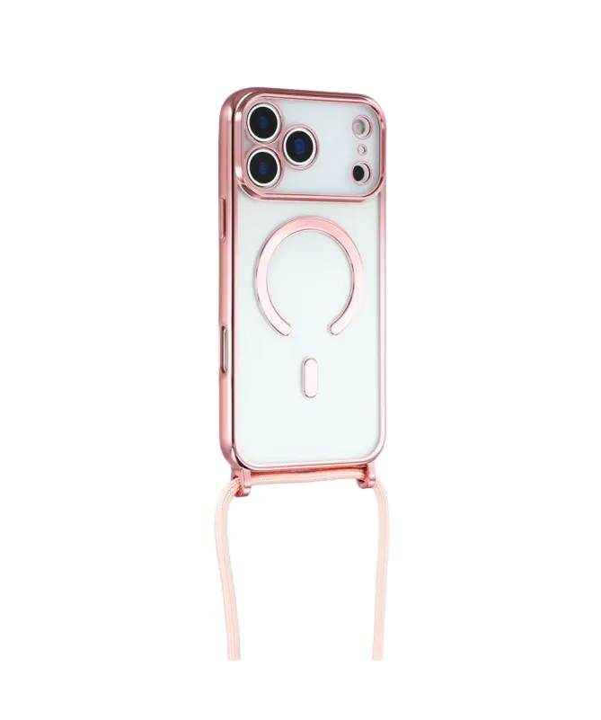 Coque Cordon MagSafe pour iPhone 17 Pro Max avec Contour Chromé