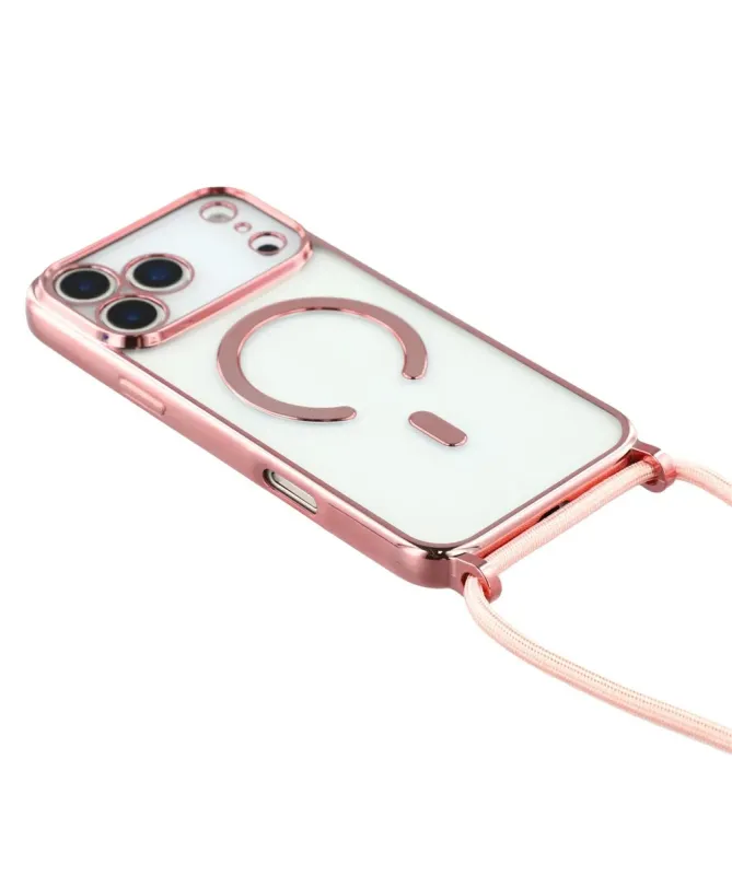 Coque Cordon MagSafe pour iPhone 17 Pro Max avec Contour Chromé