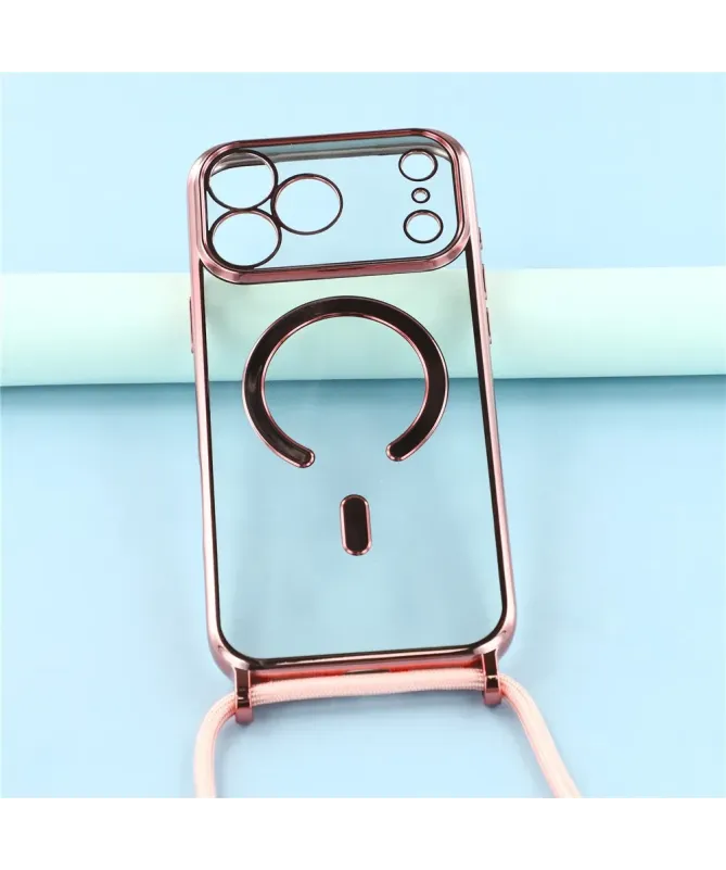 Coque Cordon MagSafe pour iPhone 17 Pro Max avec Contour Chromé
