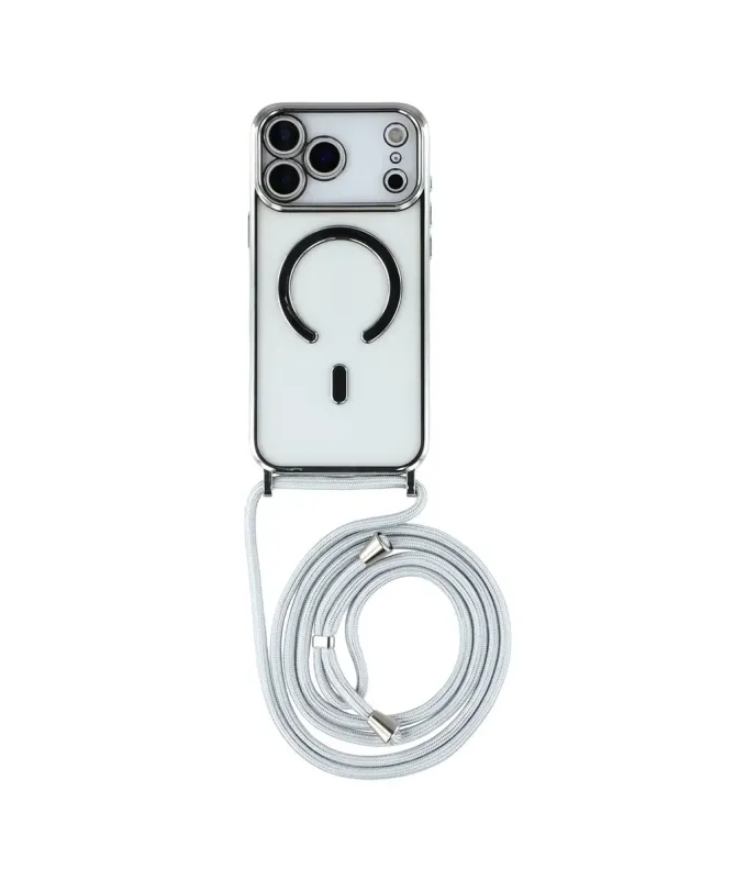 Coque Cordon MagSafe pour iPhone 17 Pro Max avec Contour Chromé