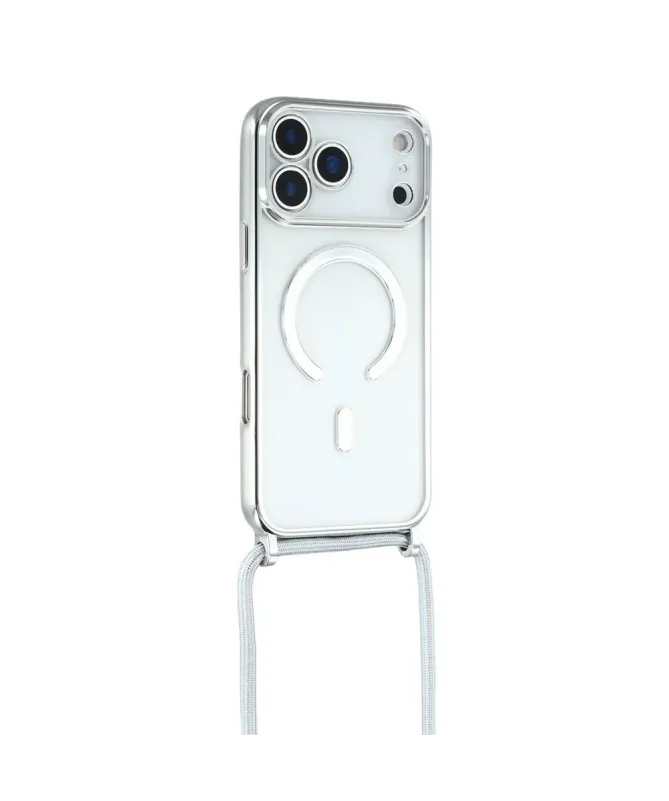 Coque Cordon MagSafe pour iPhone 17 Pro Max avec Contour Chromé