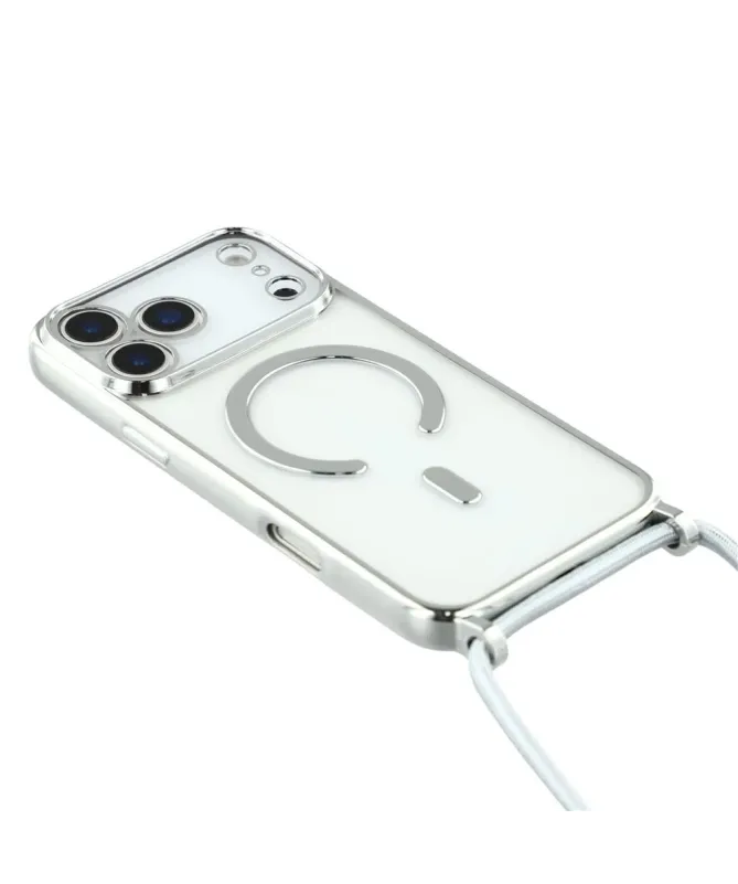Coque Cordon MagSafe pour iPhone 17 Pro Max avec Contour Chromé