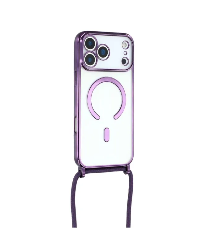 Coque Cordon MagSafe pour iPhone 17 Pro Max avec Contour Chromé