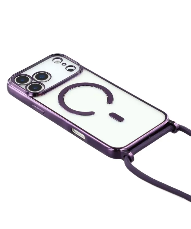 Coque Cordon MagSafe pour iPhone 17 Pro Max avec Contour Chromé
