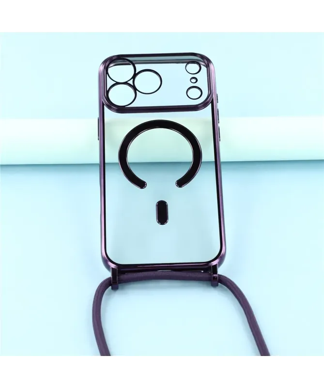 Coque Cordon MagSafe pour iPhone 17 Pro Max avec Contour Chromé