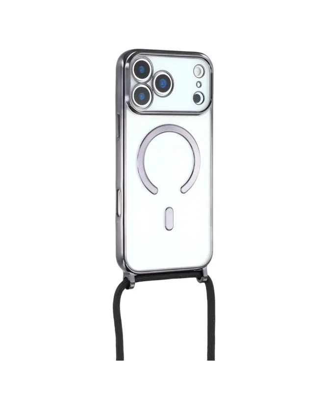 Coque Cordon MagSafe pour iPhone 17 Pro Max avec Contour Chromé