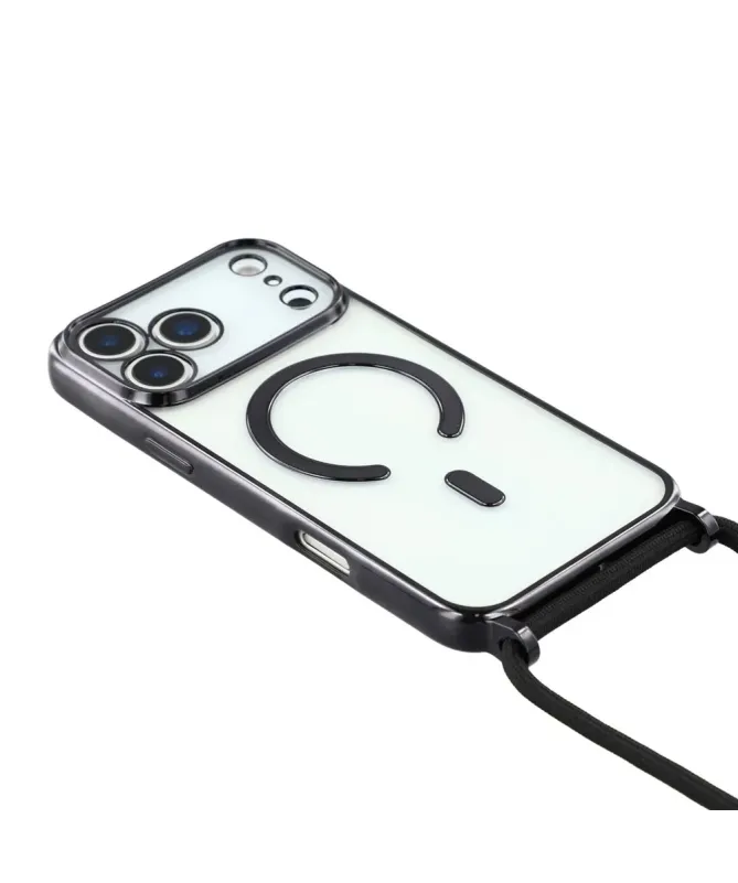 Coque Cordon MagSafe pour iPhone 17 Pro Max avec Contour Chromé