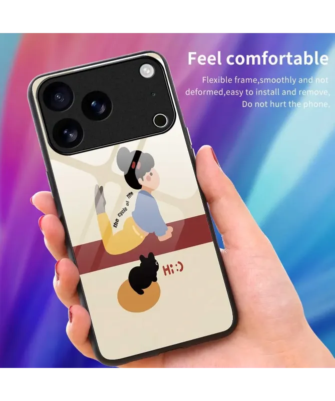 Coque iPhone 17 Pro Max à Motif Yoga et Chat | ZEN