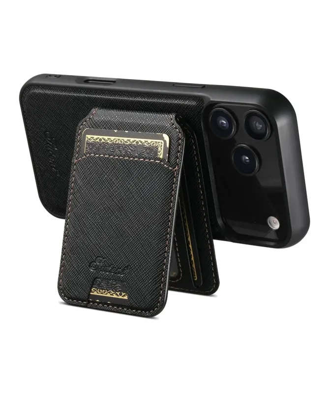 Coque iPhone 17 Pro Max avec Portefeuille et Support Texturé